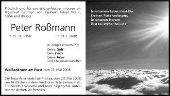 Anzeige von Peter Roßmann von MGO