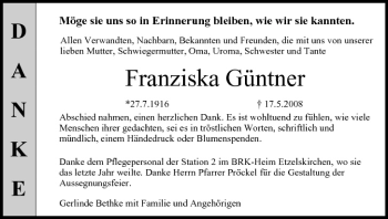 Anzeige von Franziska Güntner von MGO