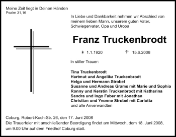 Anzeige von Franz Truckenbrodt von MGO