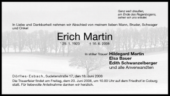 Anzeige von Erich Martin von MGO