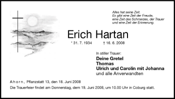Anzeige von Erich Hartan von MGO