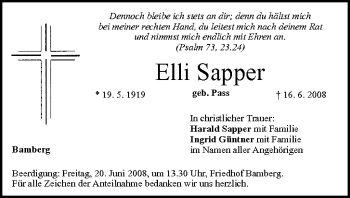 Anzeige von Elli Sapper von MGO