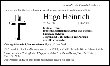 Anzeige von Hugo Heinrich von MGO