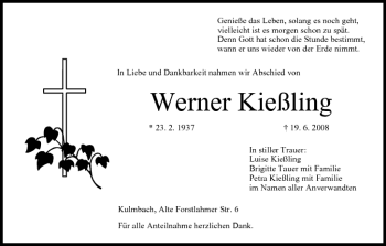 Anzeige von Werner Kießling von MGO