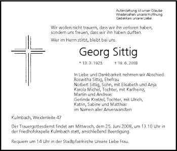 Anzeige von Georg Sittig von MGO