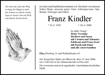Anzeige von Franz Kindler von MGO