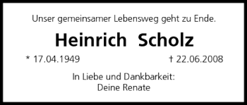 Anzeige von Heinrich Scholz von MGO