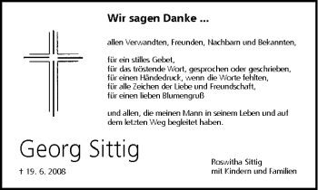 Anzeige von Georg Sittig von MGO