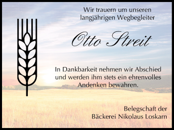 Anzeige von Otto Streit von MGO