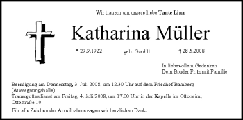 Anzeige von Katharina Müller von MGO