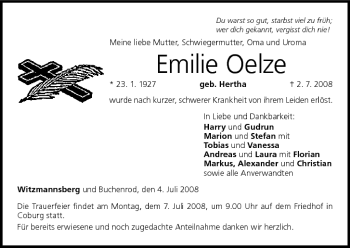 Anzeige von Emilie Oelze von MGO