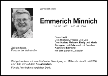 Anzeige von Emmerich Minnich von MGO