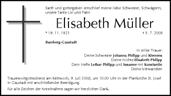 Anzeige von Elisabeth Müller von MGO