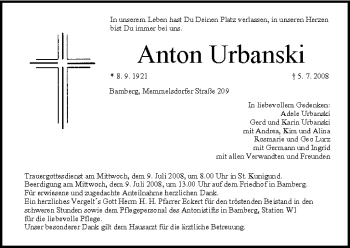 Anzeige von Anton Urbanski von MGO