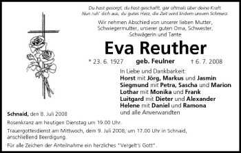 Anzeige von Eva Reuther von MGO