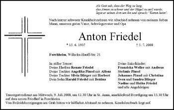 Anzeige von Anton Friedel von MGO