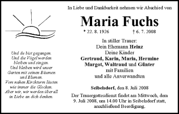 Anzeige von Maria Fuchs von MGO