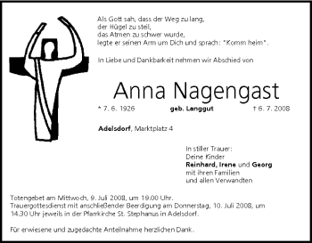 Anzeige von Anna Nagengast von MGO