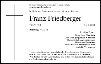 Anzeige von Franz Friedberger von MGO