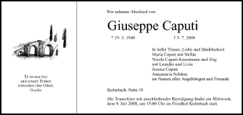 Anzeige von Giuseppe Caputi von MGO