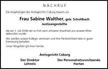 Anzeige von Sabine Walther von MGO