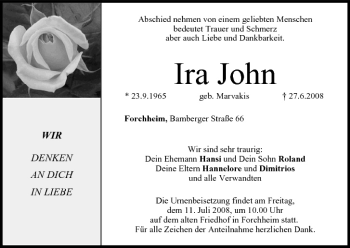 Anzeige von Ira John von MGO