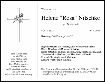 Anzeige von Helene Nitschke von MGO