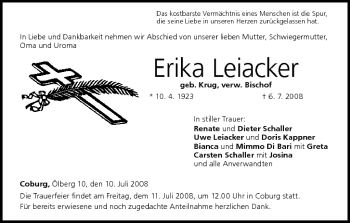 Anzeige von Erika Leiacker von MGO