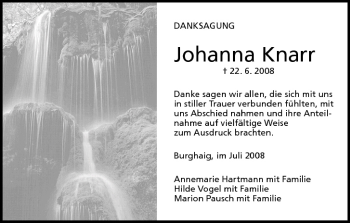 Anzeige von Johanna Knarr von MGO