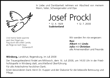 Anzeige von Josef Prockl von MGO