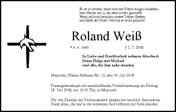 Anzeige von Roland Weiß von MGO