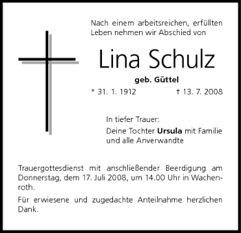 Anzeige von Lina Schulz von MGO