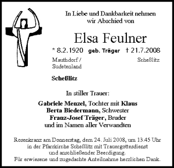 Anzeige von Elsa Feulner von MGO