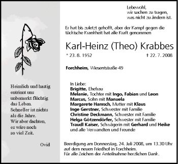 Anzeige von Karl-Heinz Krabbes von MGO