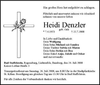 Anzeige von Heidi Denzler von MGO
