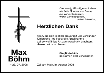 Anzeige von Max Böhm von MGO
