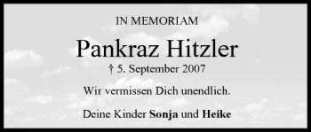 Anzeige von Pankraz Hitzler von MGO