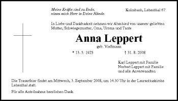 Anzeige von Anna Leppert von MGO