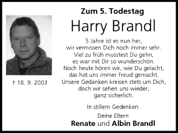 Anzeige von Harry Brandl von MGO