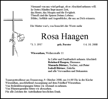 Anzeige von Rosa Haagen von MGO