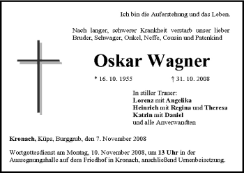 Anzeige von Oskar Wagner von MGO