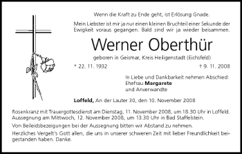 Anzeige von Werner Oberthür von MGO
