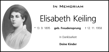 Anzeige von Elisabeth Keiling von MGO