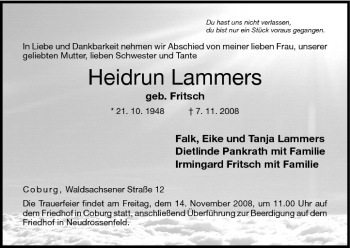 Anzeige von Heidrun Lammers von MGO