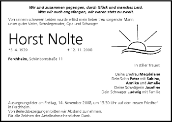 Anzeige von Horst Nolte von MGO