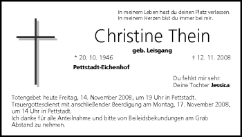 Anzeige von Christine Thein von MGO