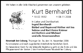 Anzeige von Kurt Bernhardt von MGO