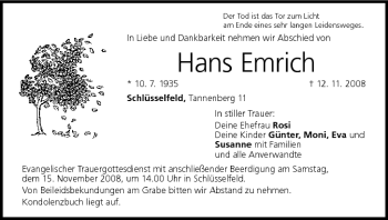 Anzeige von Hans Emrich von MGO