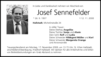 Anzeige von Josef Semfelder von MGO
