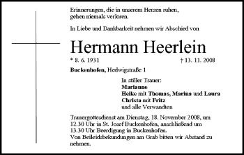 Anzeige von Hermann Heerlein von MGO